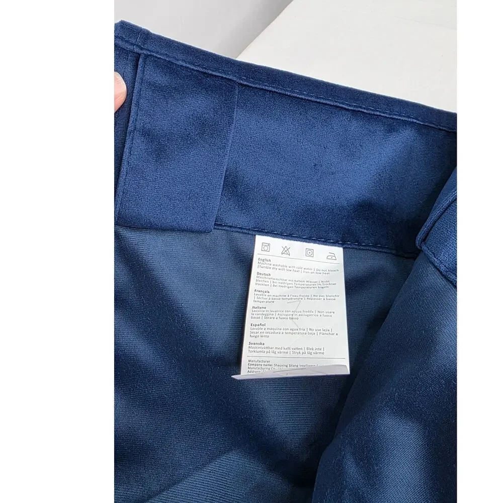 Navy Blue Velvet Curtain Blackout Backdrop Curtains W100 x L84 1 Panel